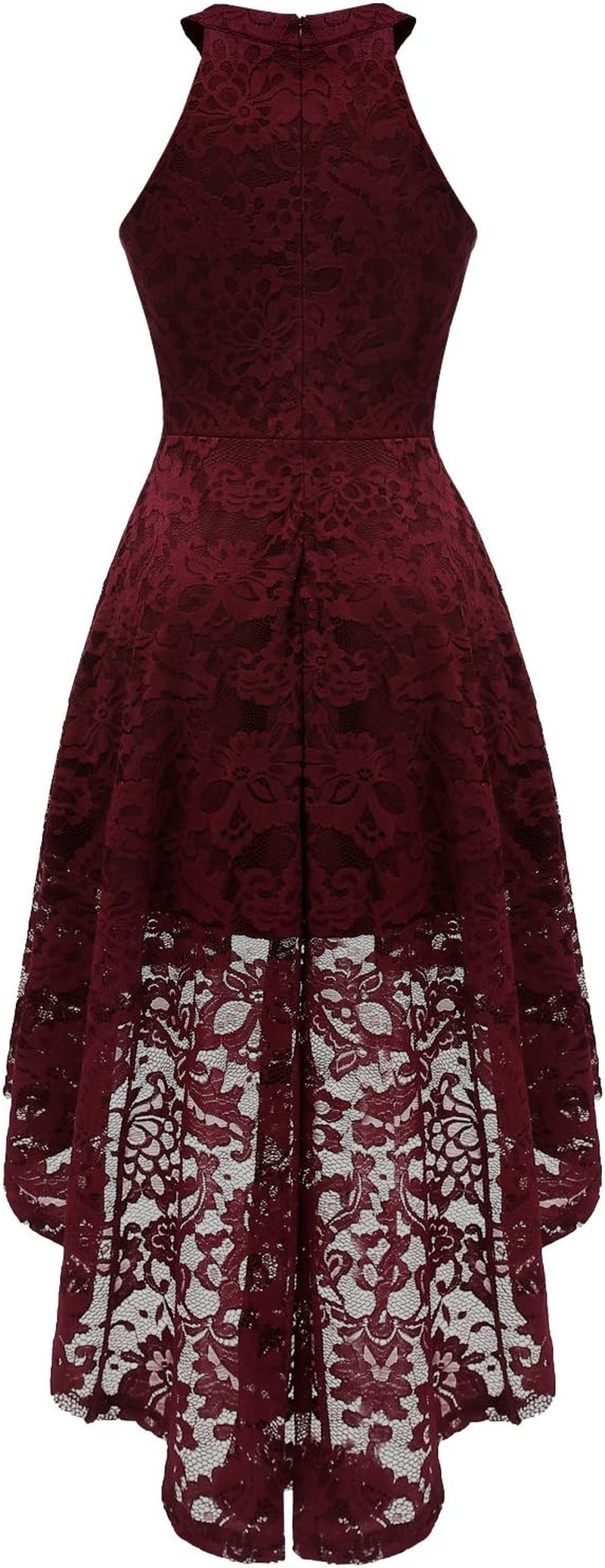 Elegant Hi-Lo Lace Halter Dress for Women - Perfect Wedding Guest & Bridesmaid Cocktail Attire