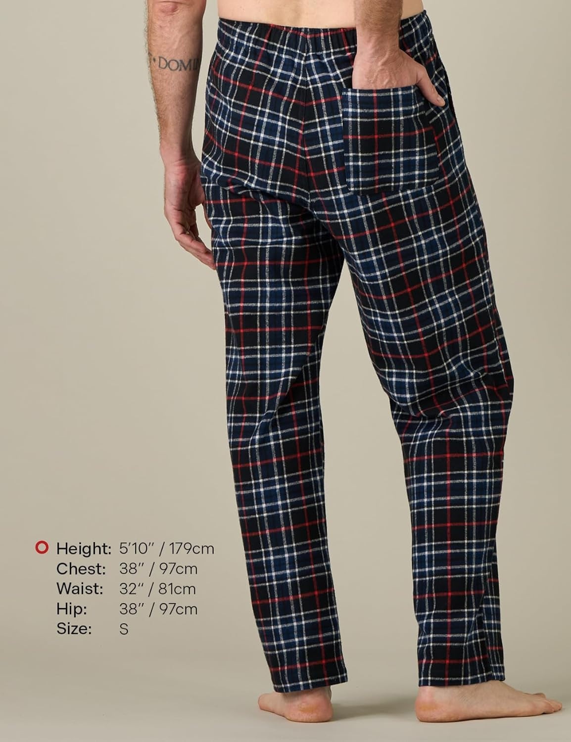 Cozy Men's Cotton Flannel Plaid Pajama Pants with Drawstring and Pockets
