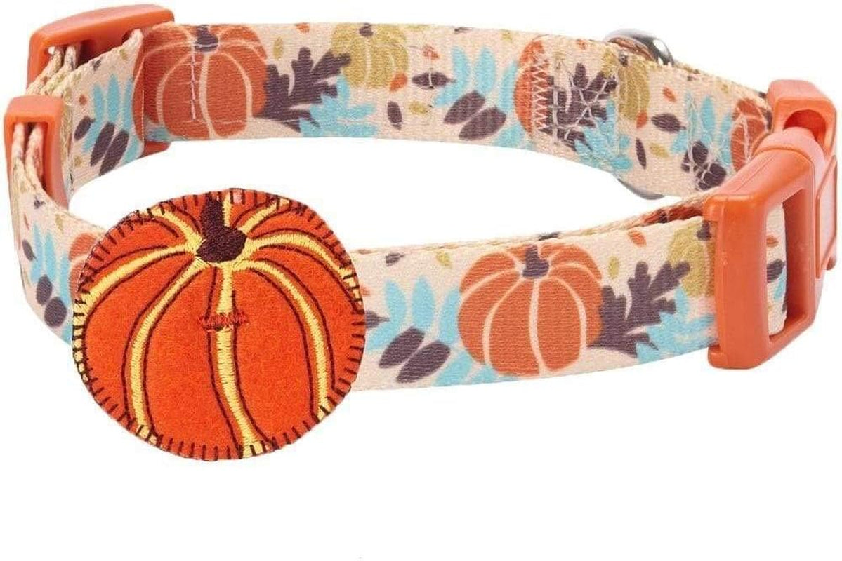 Adjustable Thanksgiving Dog Collar - Festive Pumpkin Design for Small to Medium Dogs, Perfect for Holiday Photos and Celebrations!