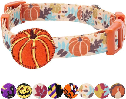 Adjustable Thanksgiving Dog Collar - Festive Pumpkin Design for Small to Medium Dogs, Perfect for Holiday Photos and Celebrations!